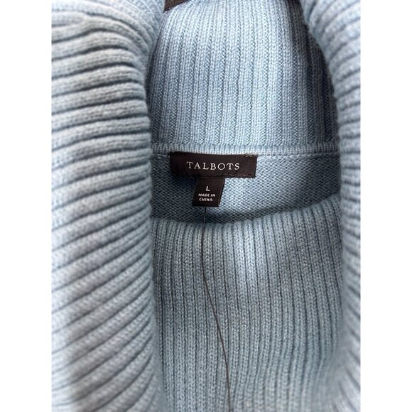 Talbots Sweater Dress Blue Women’s Long Sleeve Turtleneck Size Large New NWT - Picture 2 of 8